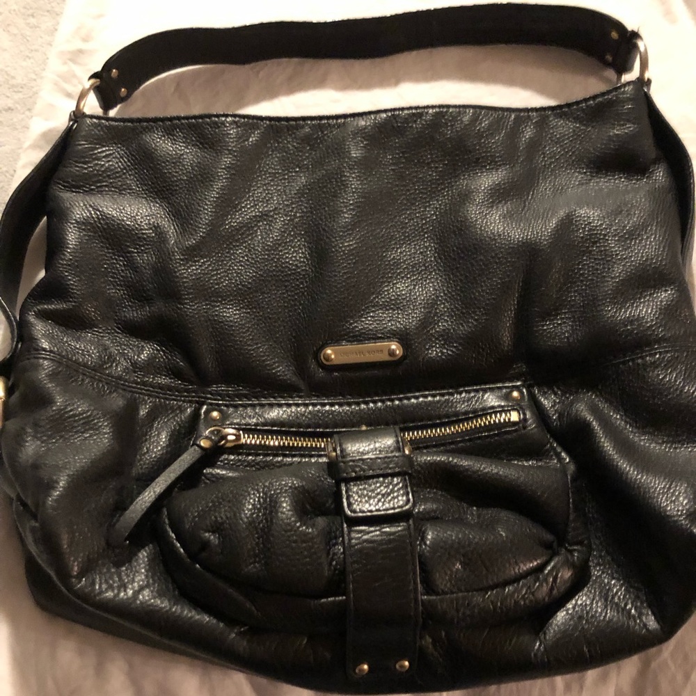 Michael Kors black leather handbag